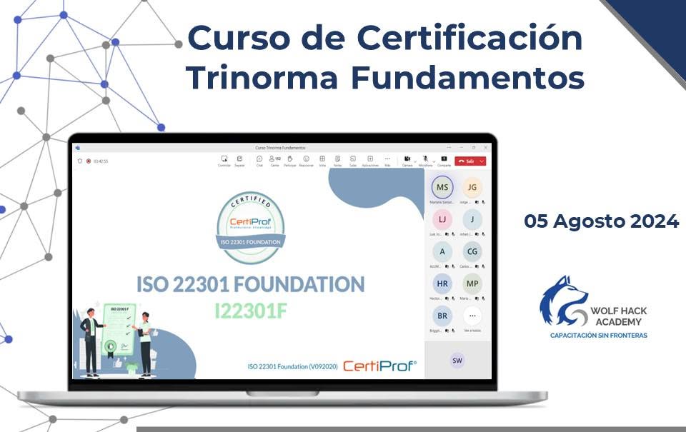 Evidencia visual de Trinorma Fundamentos · ISO 22301 Foundation